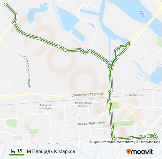 Автобус 19: карта маршрута