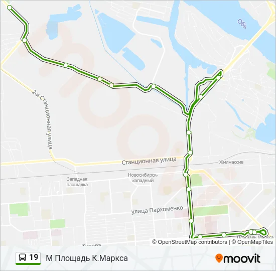 Автобус 19: карта маршрута