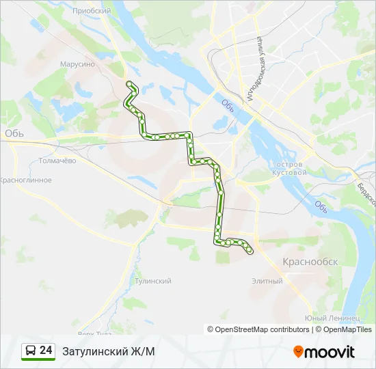 Автобус 24: карта маршрута