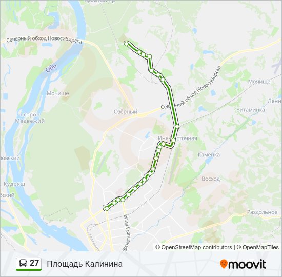 Автобус 27: карта маршрута
