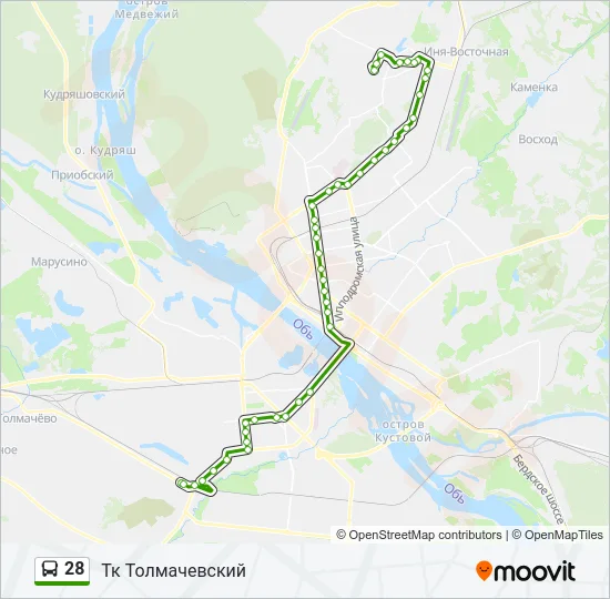 28 Bus Line Map