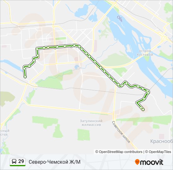 Автобус 29: карта маршрута