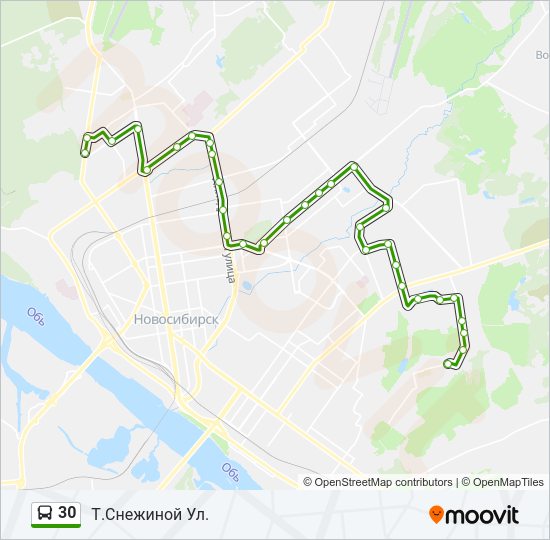 Автобус 30: карта маршрута