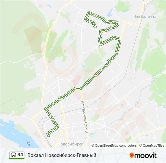 Автобус 34: карта маршрута