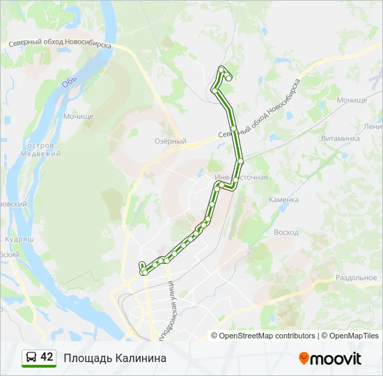 Автобус 42: карта маршрута
