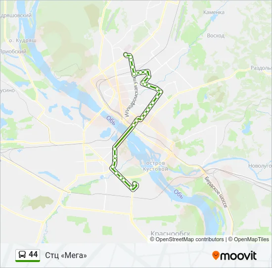 Автобус 44: карта маршрута