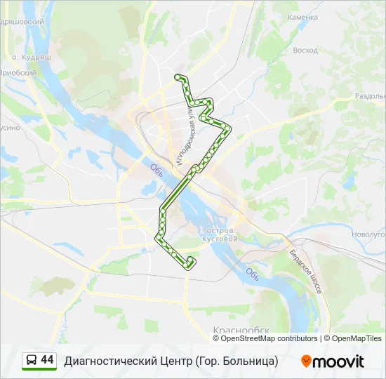 Автобус 44: карта маршрута