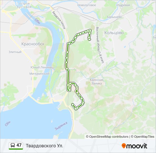 Схема движения 47 маршрутки