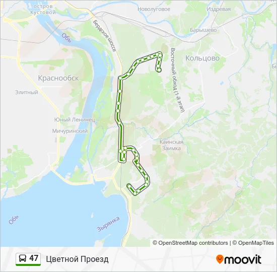 Автобус 47: карта маршрута