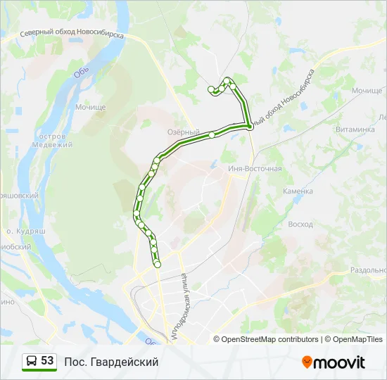 Автобус 53: карта маршрута