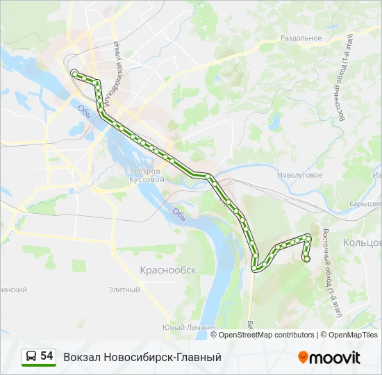 54 Bus Line Map