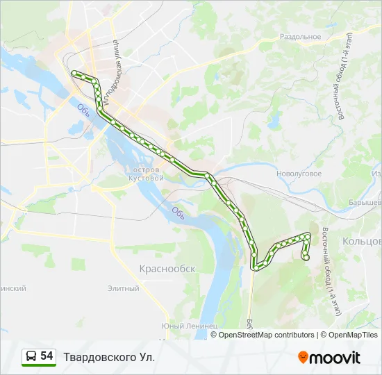 54 Bus Line Map