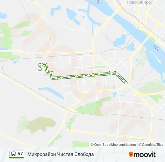 Автобус 57: карта маршрута