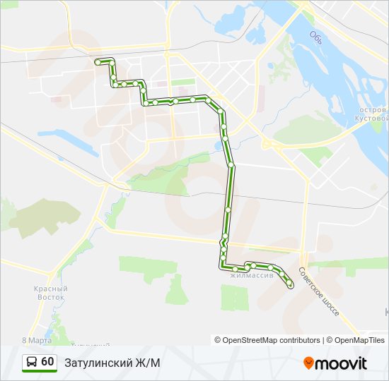 Автобус 60: карта маршрута