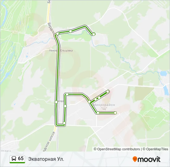 Автобус 65: карта маршрута