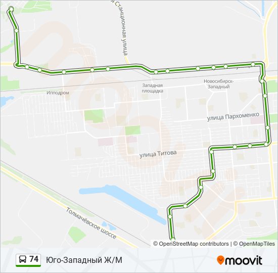 74 bus Line Map