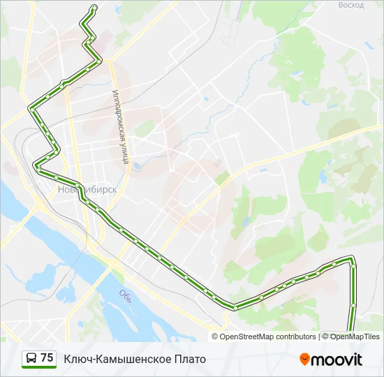 Автобус 75: карта маршрута