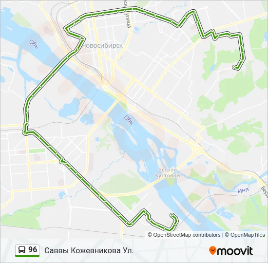96 Bus Line Map