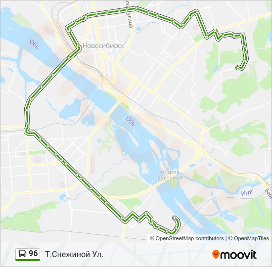 Автобус 96: карта маршрута