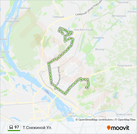 Автобус 97: карта маршрута