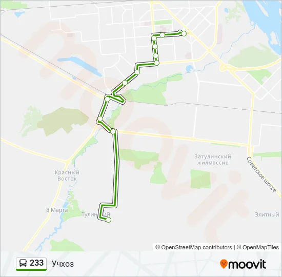 233 Bus Line Map