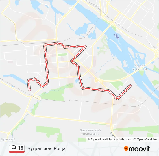 Трамвай 15: карта маршрута