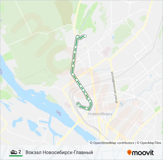 Троллейбус 2: карта маршрута