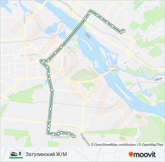 Троллейбус 8: карта маршрута