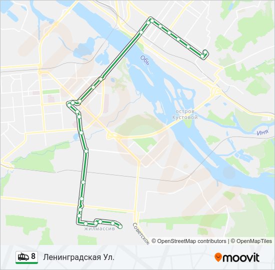 Троллейбус 8: карта маршрута