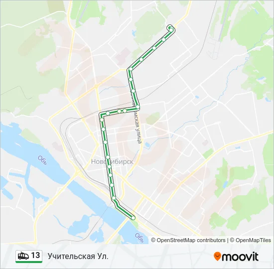 13 Trolleybus Line Map