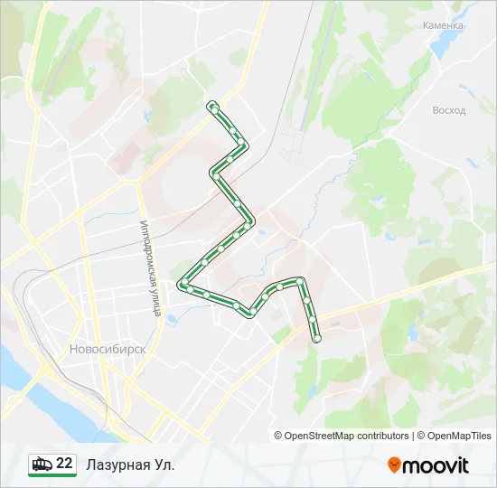 22 Trolleybus Line Map