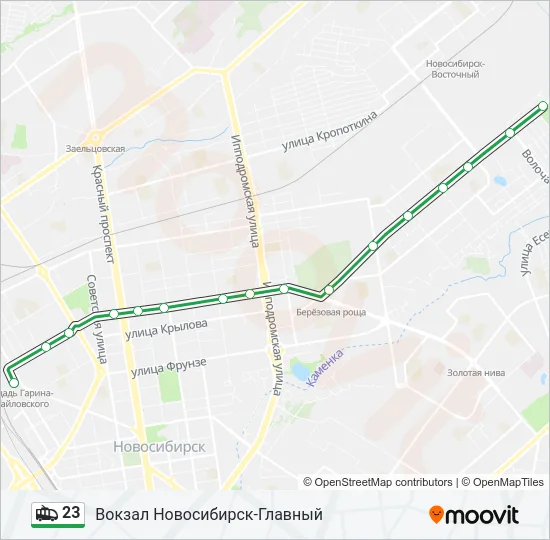 23 Trolleybus Line Map