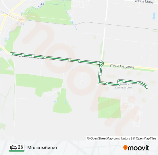 26 Trolleybus Line Map