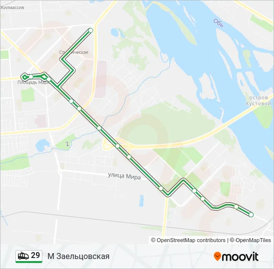 29 Trolleybus Line Map