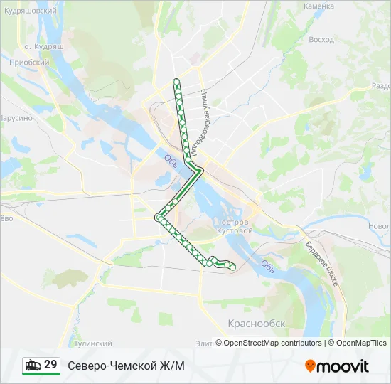 Троллейбус 29: карта маршрута