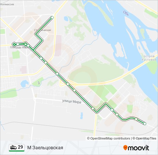 Троллейбус 29: карта маршрута