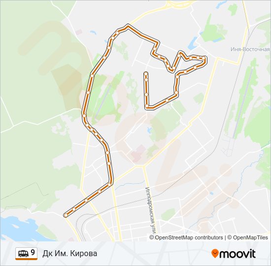 Маршрутка 9: карта маршрута