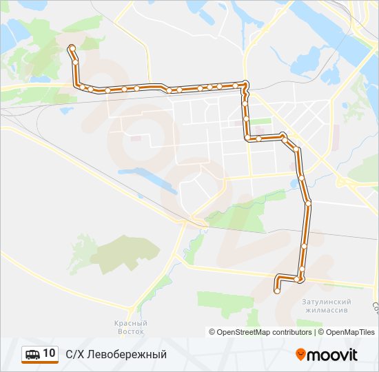 Маршрутка 10: карта маршрута