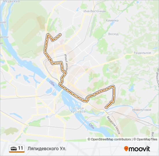 Маршрутка 11: карта маршрута