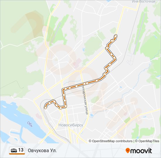 Маршрутка 13: карта маршрута