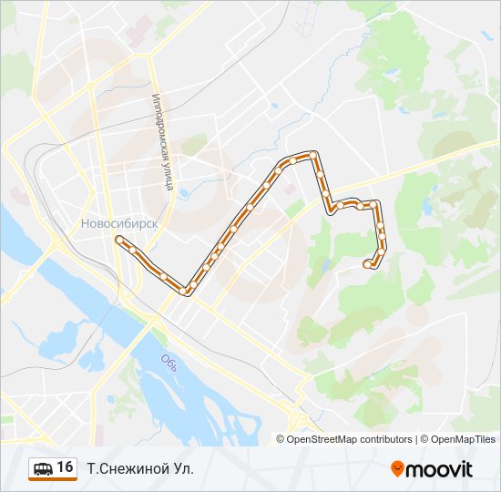 Маршрутка 16: карта маршрута