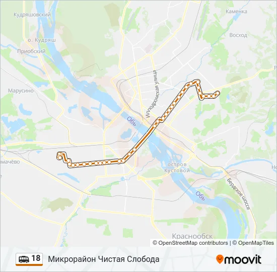 Маршрутка 18: карта маршрута