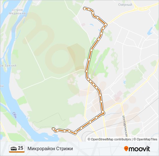 Маршрутка 25: карта маршрута