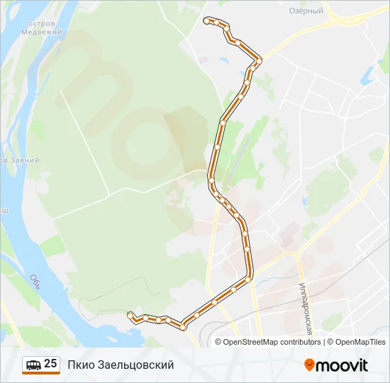 Маршрутка 25: карта маршрута