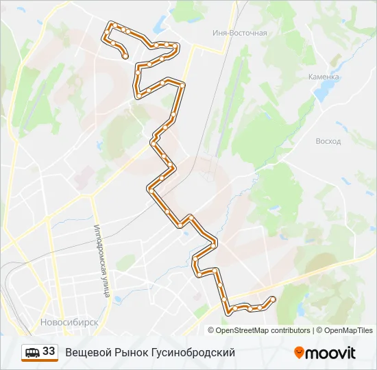 Маршрутка 33: карта маршрута