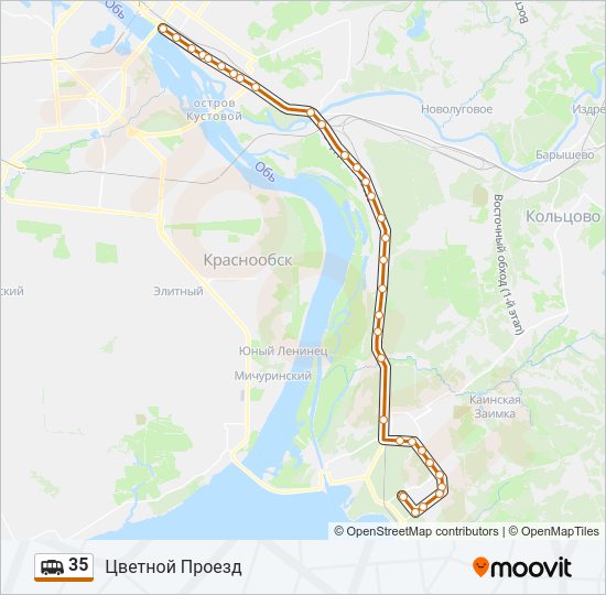 Маршрутка 35: карта маршрута