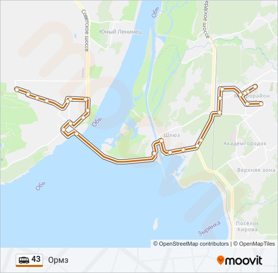 43 Shuttle Line Map