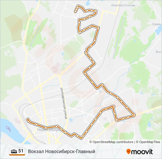 Маршрутка 51: карта маршрута