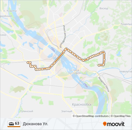 Маршрутка 63: карта маршрута