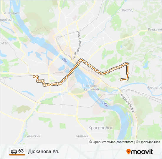 Маршрутка 63: карта маршрута